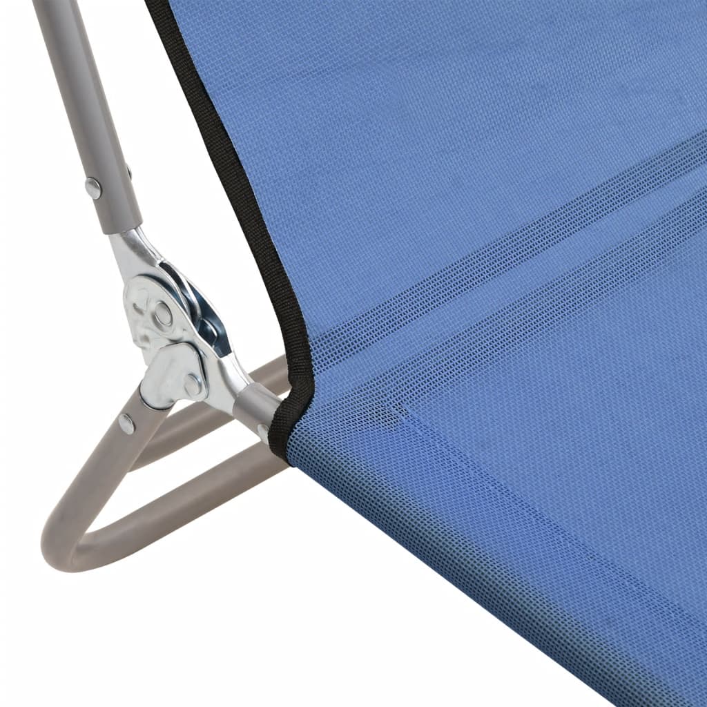 Lettini Prendisole 2 pz Blu in Textilene e Acciaio 360180