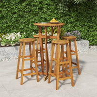 Set da Pranzo per Giardino 5 pz in Legno Massello di Acacia cod mxl 40033