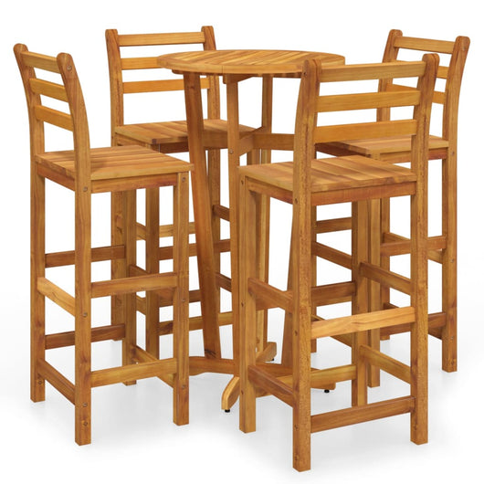 Set da Pranzo per Giardino 5 pz in Legno Massello di Acacia cod mxl 40034