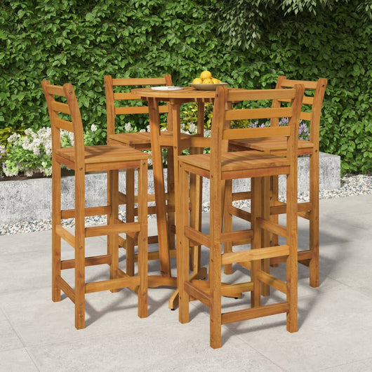 Set da Pranzo per Giardino 5 pz in Legno Massello di Acacia cod mxl 40034