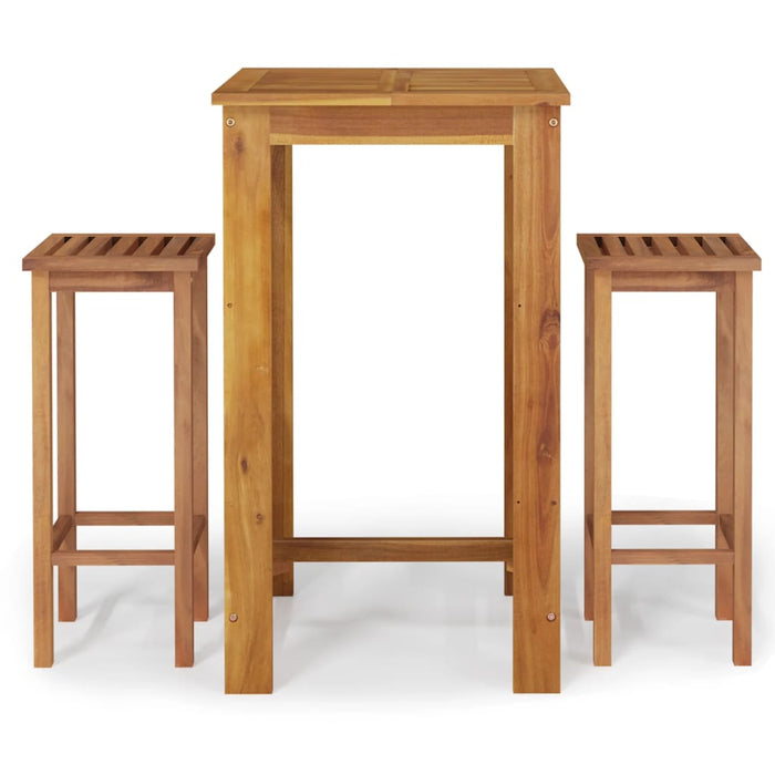 Set da Pranzo per Giardino 3 pz in Legno Massello di Acacia cod mxl 40035