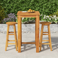 Set da Pranzo per Giardino 3 pz in Legno Massello di Acacia cod mxl 44439