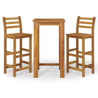 Set da Pranzo per Giardino 3 pz in Legno Massello di Acacia cod mxl 40039