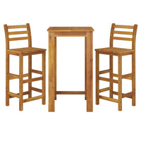 Set da Pranzo per Giardino 3 pz in Legno Massello di Acacia cod mxl 40039