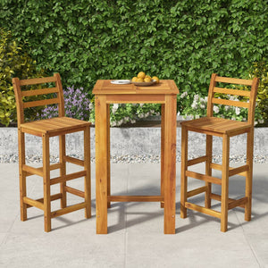 Set da Pranzo per Giardino 3 pz in Legno Massello di Acacia cod mxl 40039