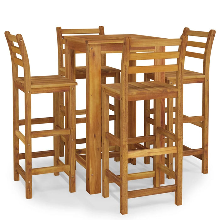 Set da Pranzo per Giardino 5 pz in Legno Massello di Acacia cod mxl 40040