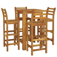 Set da Pranzo per Giardino 5 pz in Legno Massello di Acacia cod mxl 40040