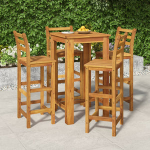 Set da Pranzo per Giardino 5 pz in Legno Massello di Acacia cod mxl 40040