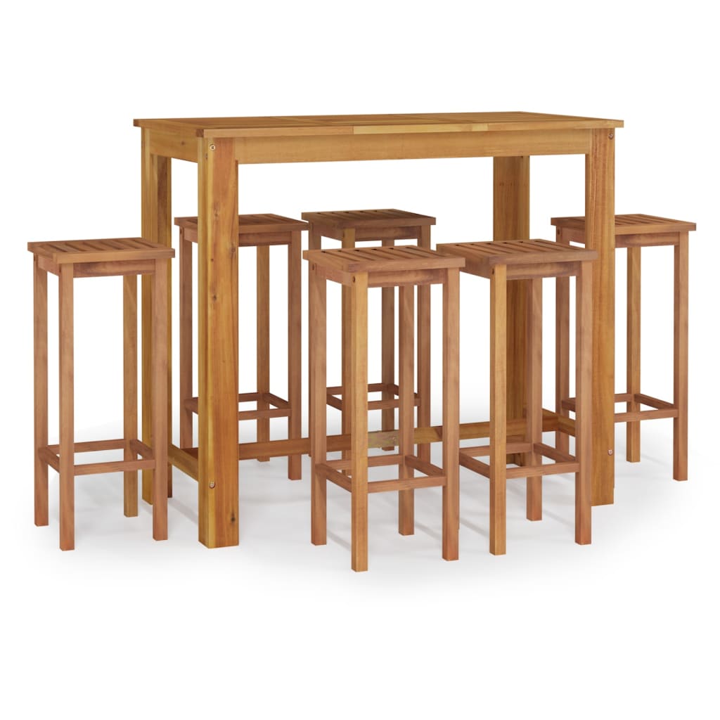 Set da Pranzo da Giardino 7 pz in Legno Massello di Acacia cod mxl 41288