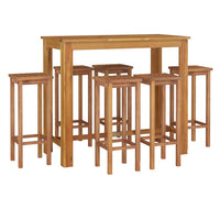 Set da Pranzo da Giardino 7 pz in Legno Massello di Acacia cod mxl 41288