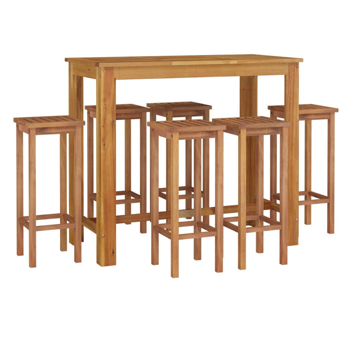 Set da Pranzo da Giardino 7 pz in Legno Massello di Acacia cod mxl 41288