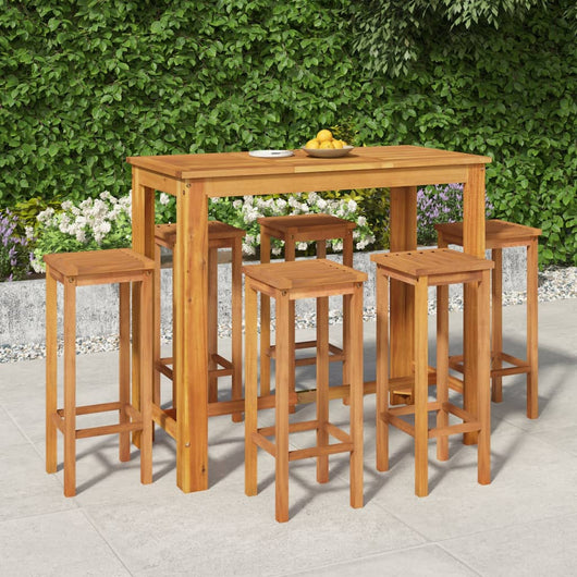 Set da Pranzo da Giardino 7 pz in Legno Massello di Acacia cod mxl 41288