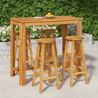 Set da Pranzo per Giardino 5 pz in Legno Massello di Acacia cod mxl 40036