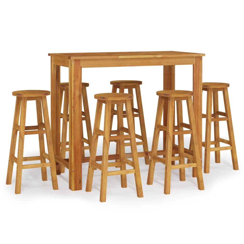 Set da Pranzo da Giardino 7 pz in Legno Massello di Acacia cod mxl 44431