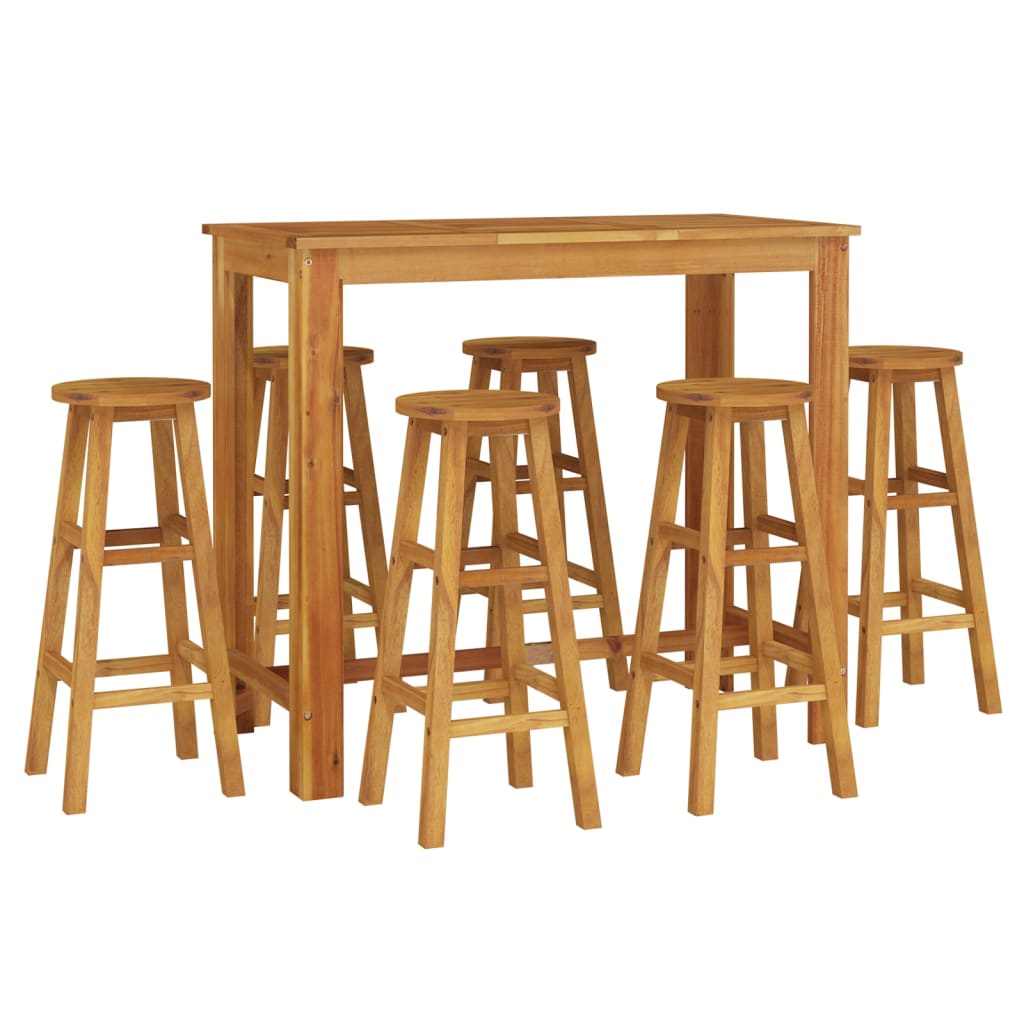 Set da Pranzo da Giardino 7 pz in Legno Massello di Acacia cod mxl 44431