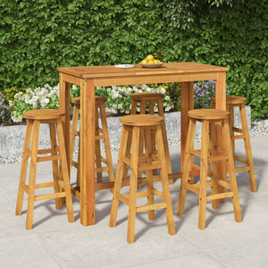 Set da Pranzo da Giardino 7 pz in Legno Massello di Acacia cod mxl 44431