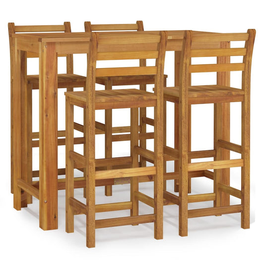 Set da Pranzo per Giardino 5 pz in Legno Massello di Acacia cod mxl 44437