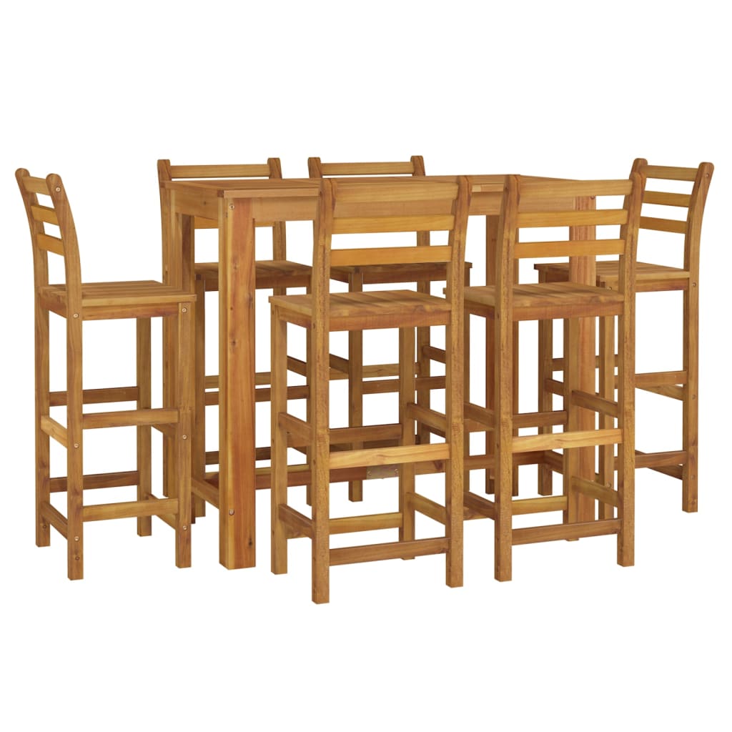 Set da Pranzo da Giardino 7 pz in Legno Massello di Acacia cod mxl 40042