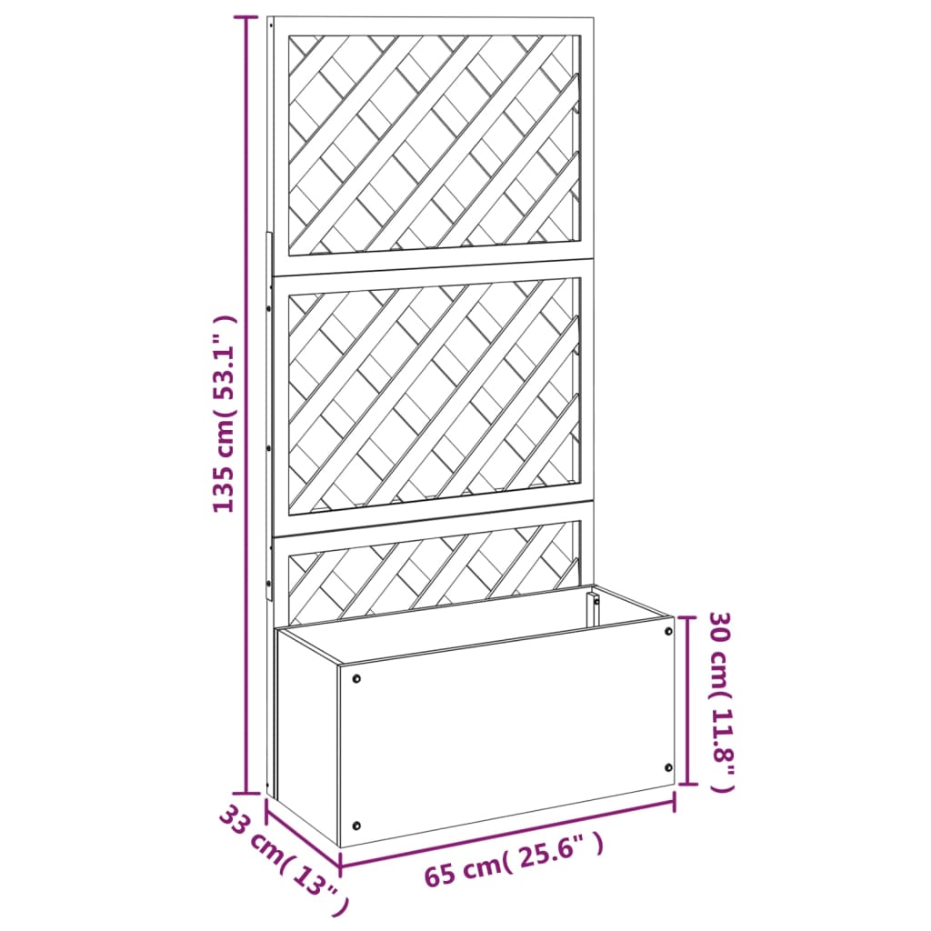 Fioriere a Traliccio 2pz Grigie 65x33x135 cm WPC 3154899