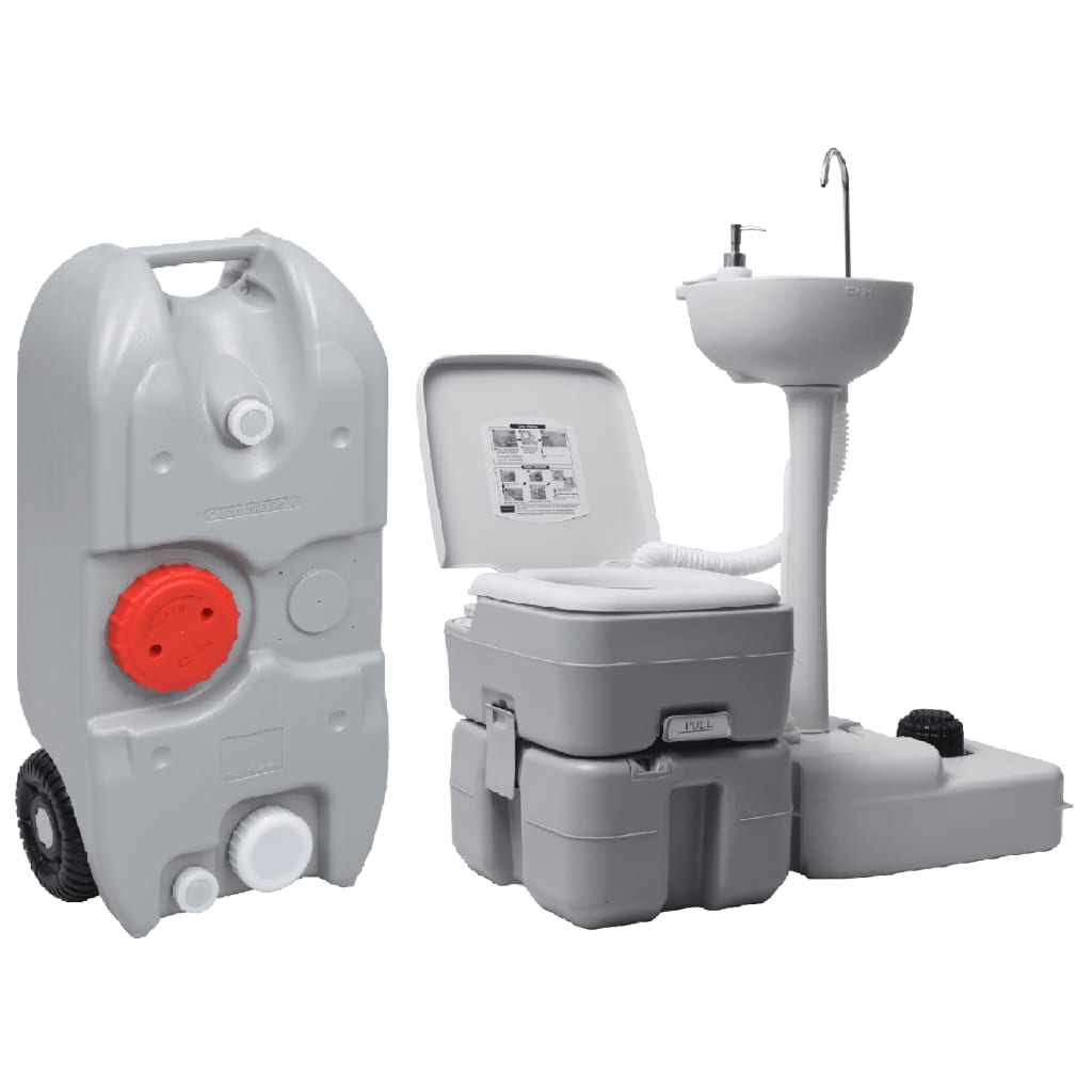 Set Toilette Portatile Campeggio Supporto Lavamani Tanica Acqua 3154905