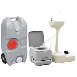 Set Toilette Portatile Campeggio Supporto Lavamani Tanica Acqua cod mxl 63428