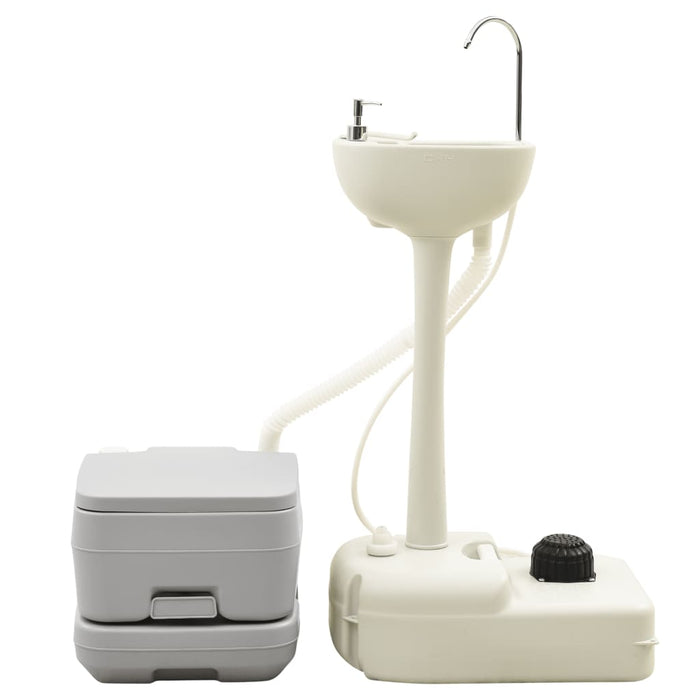 Set Toilette Portatile Campeggio Supporto Lavamani Tanica Acqua cod mxl 63428