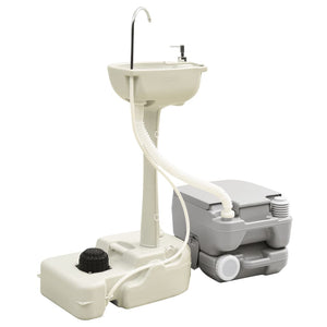 Set Toilette Portatile Campeggio Supporto Lavamani Tanica Acqua cod mxl 63428