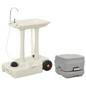 Set Toilette da Campeggio Portatile e Supporto Lavamani 3154908