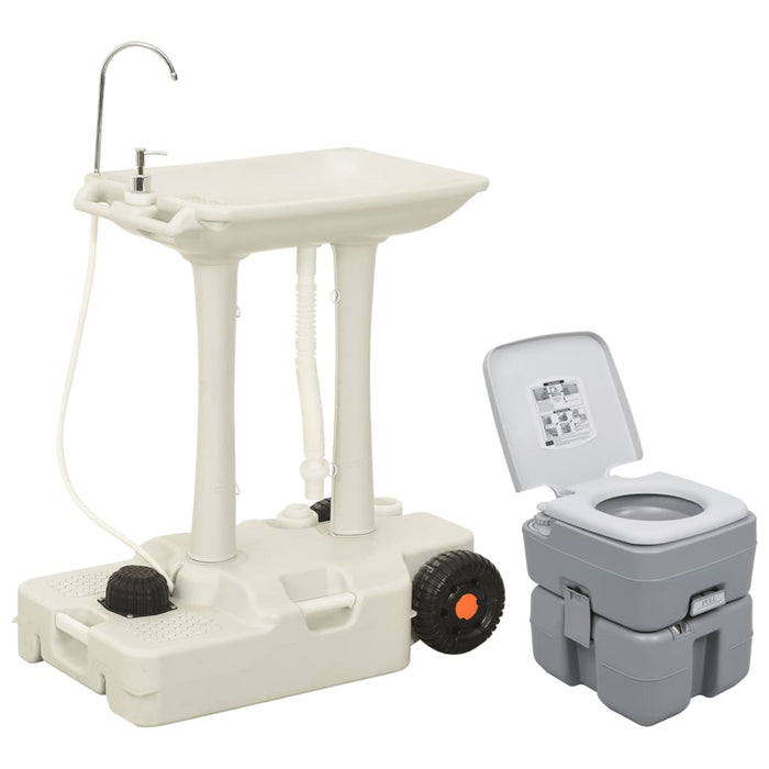 Set Toilette da Campeggio Portatile e Supporto Lavamani 3154910