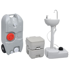 Set Toilette Portatile Campeggio Supporto Lavamani Tanica Acqua cod mxl 63431