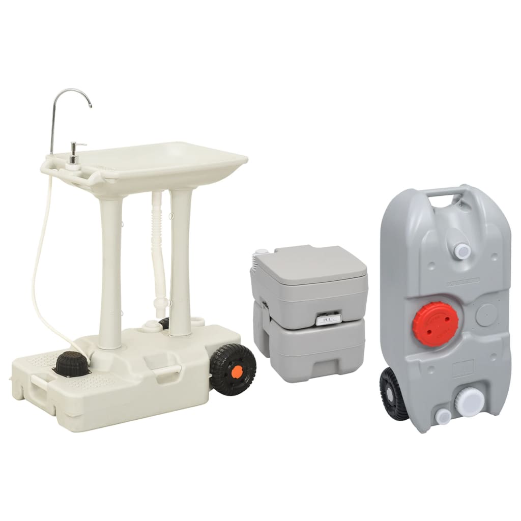 Set Toilette Portatile Campeggio Supporto Lavamani Tanica Acqua 3154913