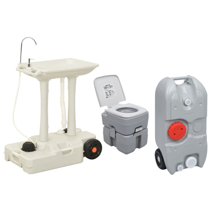 Set Toilette Portatile Campeggio Supporto Lavamani Tanica Acqua 3154914