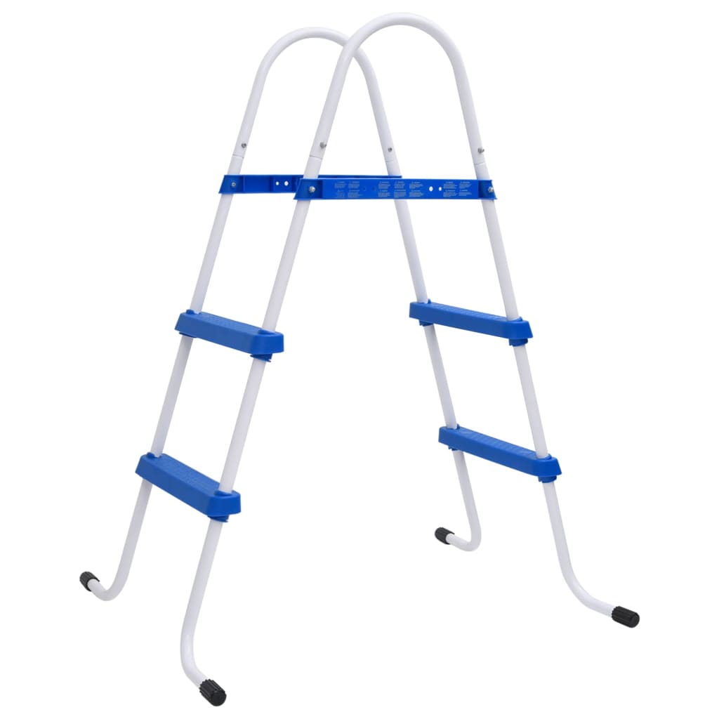 Scaletta per Piscina Blu e Bianca 84 cm Acciaio 93805