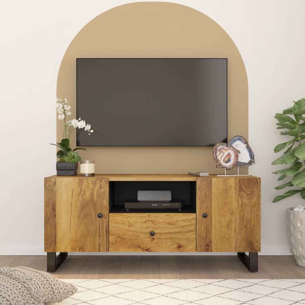 Mobile TV 105x33,5x46cm Legno Massello Mango Legno Multistrato 351961