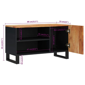 Mobile TV 80x33x46cm Legno Massello Acacia e Legno Multistrato 351963