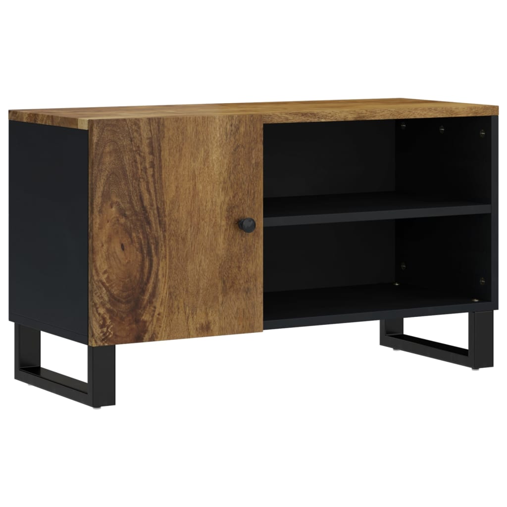 Mobile TV 80x33x46cm Legno Massello Mango e Legno Multistrato 351965