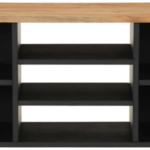 Mobile TV 100x33x46cm Legno Massello Acacia e Legno Multistrato 351967