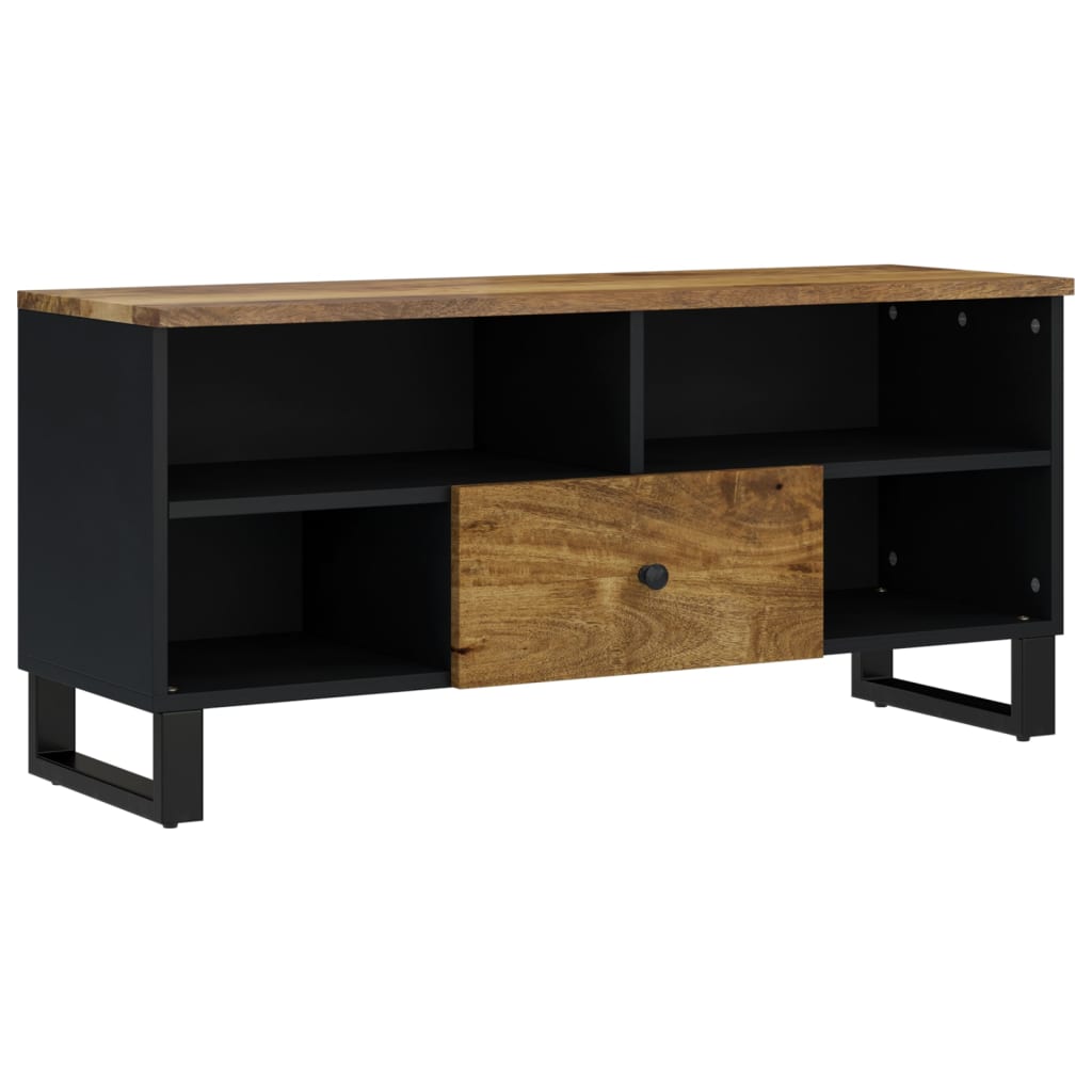 Mobile TV 100x33x46cm Legno Massello Mango e Legno Multistrato 351973