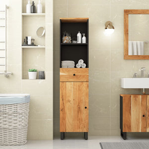 Mobile da Bagno 38x33x160 cm in Legno Massello di Acacia 351999