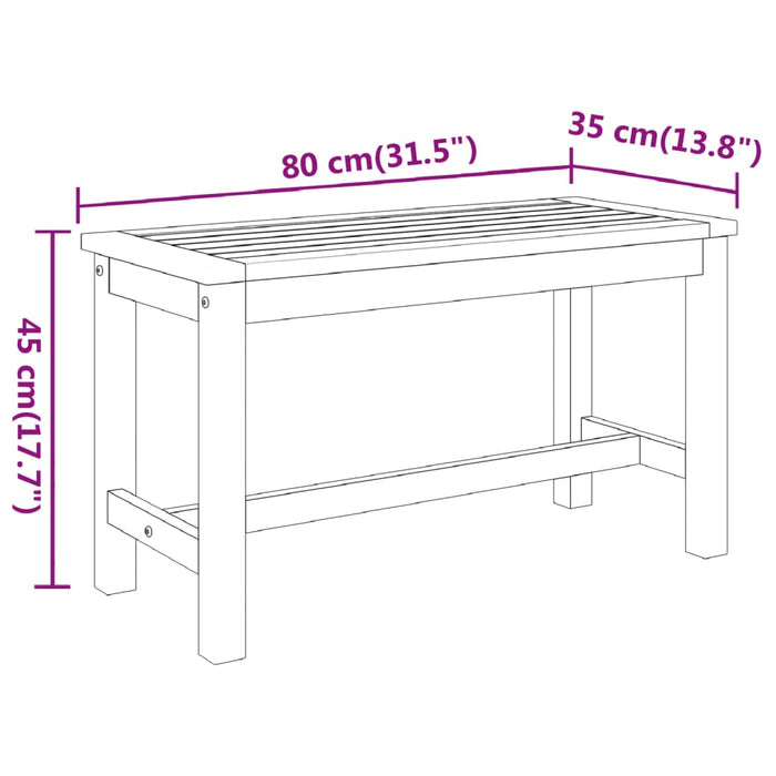 Panca da Giardino 80x35x45 cm in Legno Massello di Acacia 319418