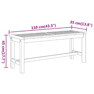 Panca da Giardino 110x35x45 cm in Legno Massello di Acacia 319419