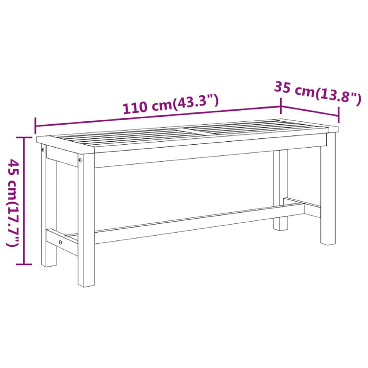 Panca da Giardino 110x35x45 cm in Legno Massello di Acacia 319419