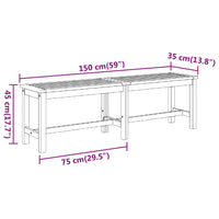 Panca da Giardino 150x35x45 cm in Legno Massello di Acacia 319420