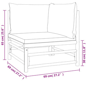 Set Salotto da Giardino 2pz con Cuscini Verdi Bambù 362291