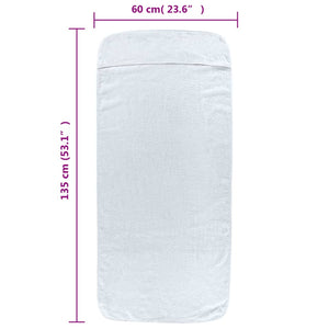 Asciugamani da Spiaggia 2 pz Bianchi 60x135 cm Tessuto 400 GSM 362669