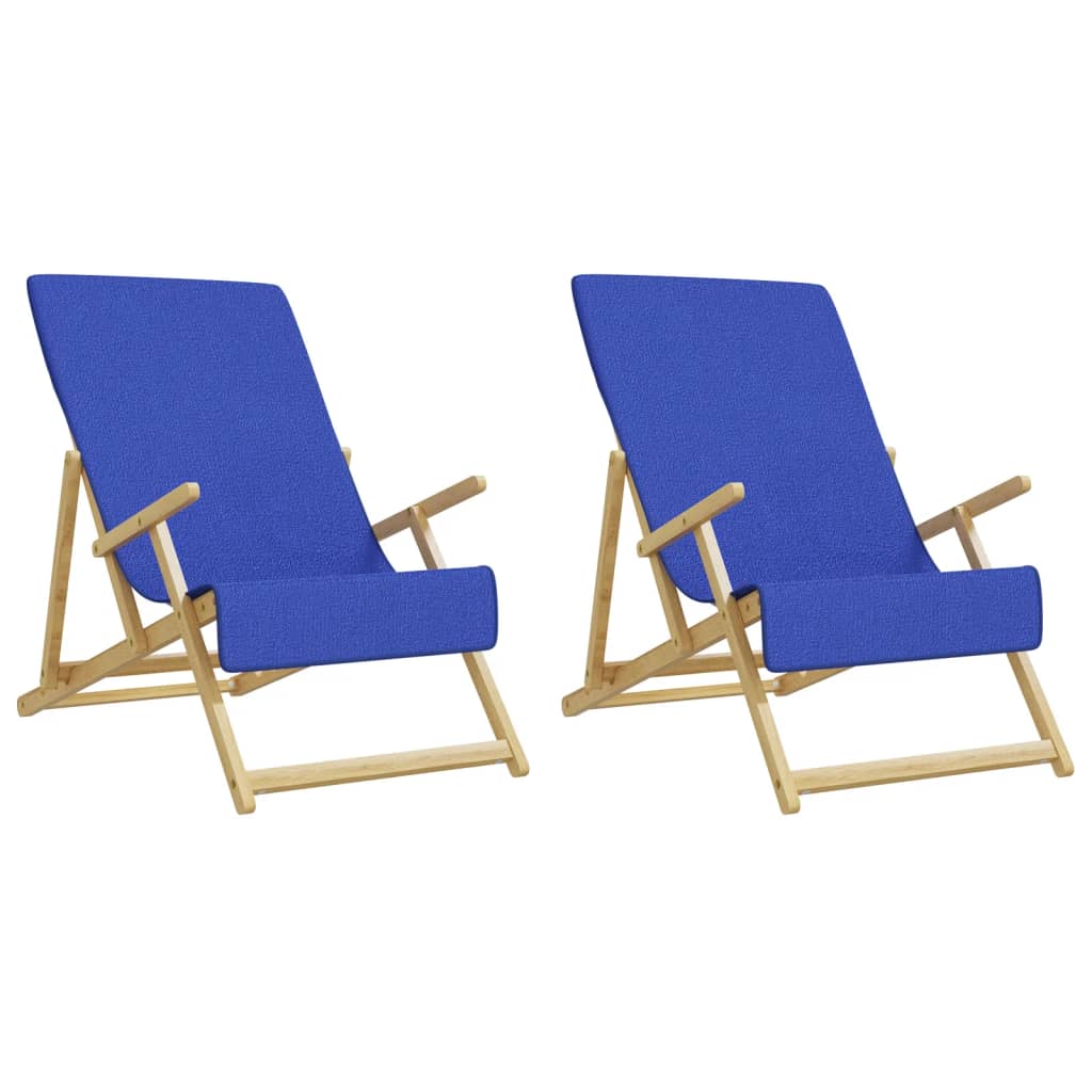 Asciugamani da Spiaggia 2pz Blu Reale 60x135 cm Tessuto 400 GSM 362677