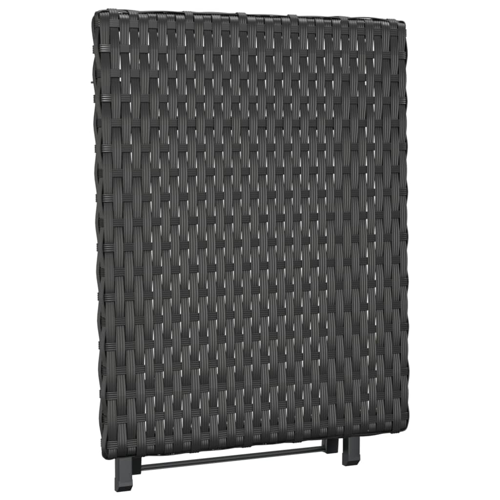 Tavolo Pieghevole Nero 45x35x32 cm in Polyrattan 362251