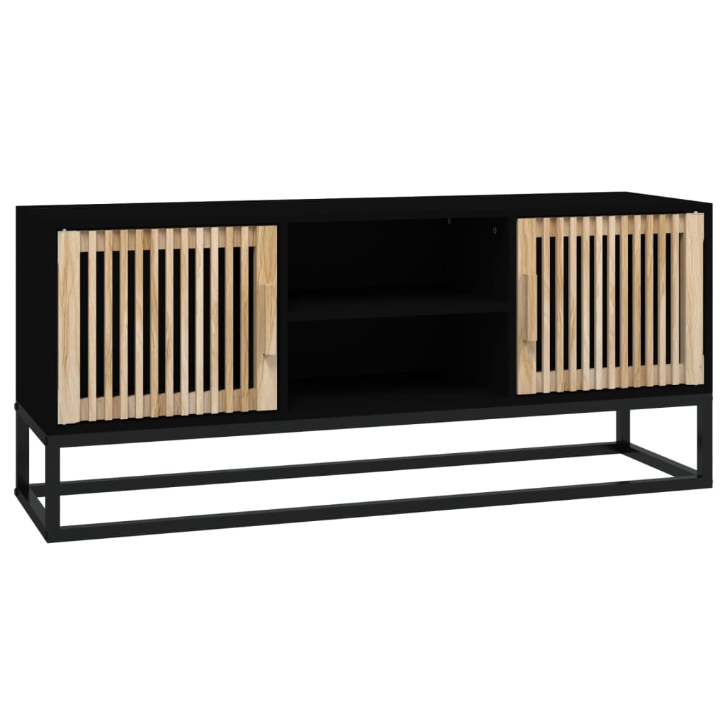 Mobile Porta TV Nero 105x30x45 cm in Legno Multistrato e Ferro 352098