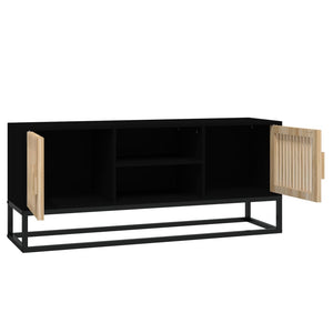 Mobile Porta TV Nero 105x30x45 cm in Legno Multistrato e Ferro 352098