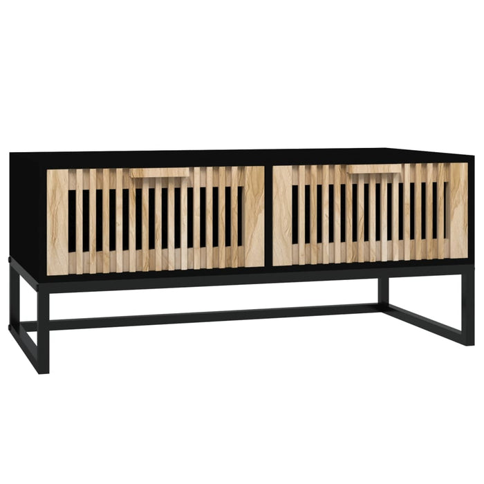 Tavolino da Salotto Nero 80x40x35 cm Legno Multistrato e Ferro 352101